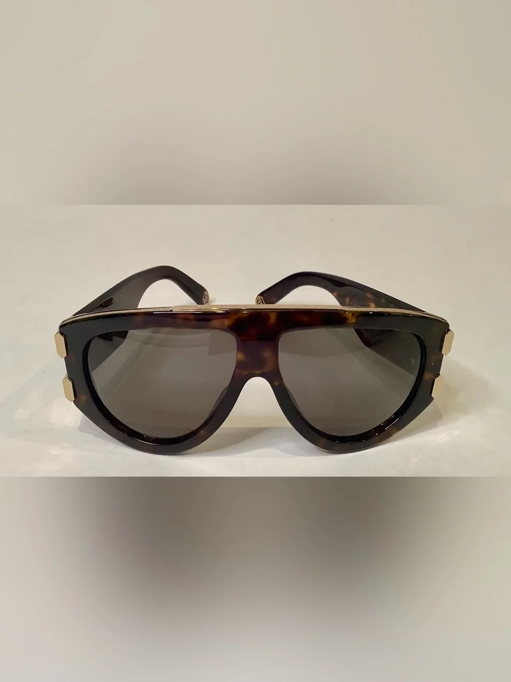 Philipp Plein Tortoiseshell Sunglasses with Gradient Gray Lenses